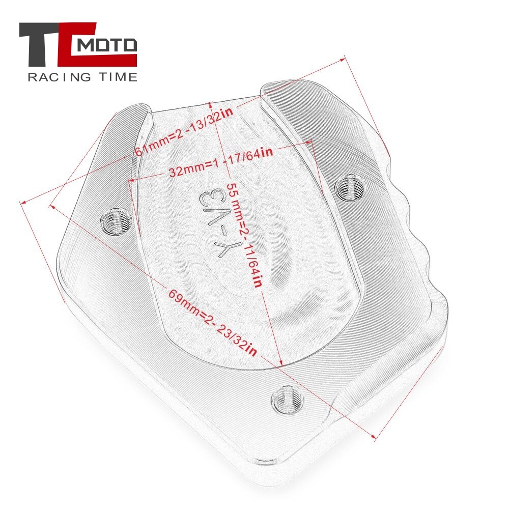 Motorfiets Side Stand Pad Plaat Kickstand Vergroter Ondersteuning Uitbreiding Voor Yamaha Yzf R15 V3 Yzf R15 V3