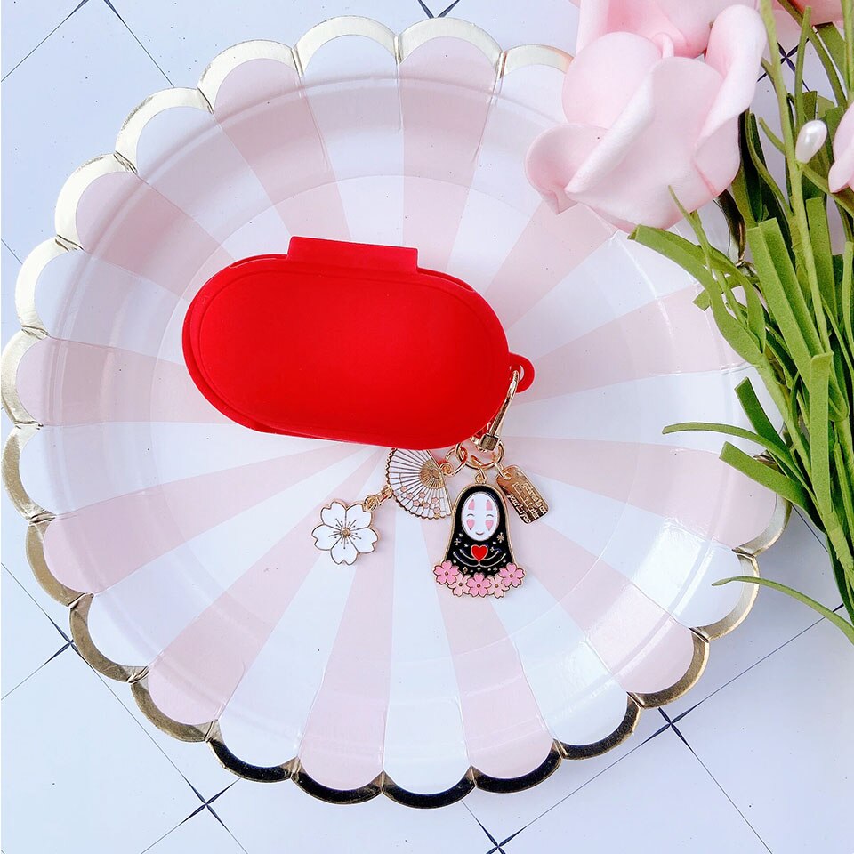 Coreano di lusso Del Silicone di Caso per Samsung Galaxy Gemme/Germogli + Più Della Copertura di Bluetooth del Trasduttore Auricolare Proteggere Gli Accessori Portachiavi Decor Ragazza