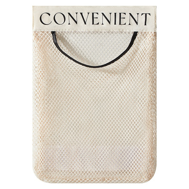 Bolsa de almacenamiento de malla para montaje en pared, soporte para bolsa de basura, dispensador de bolsas de compras de plástico, bolsa de artículos diversos, almacenamiento de red, organizador de bolsas de comestibles: Negro