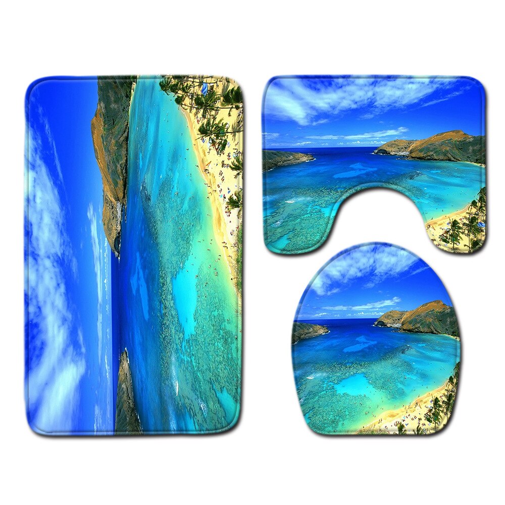 Ster badkamermat toilet driedelige set badmat badmat baddecoratie badkamertapijt badmatset: Q190910-a032