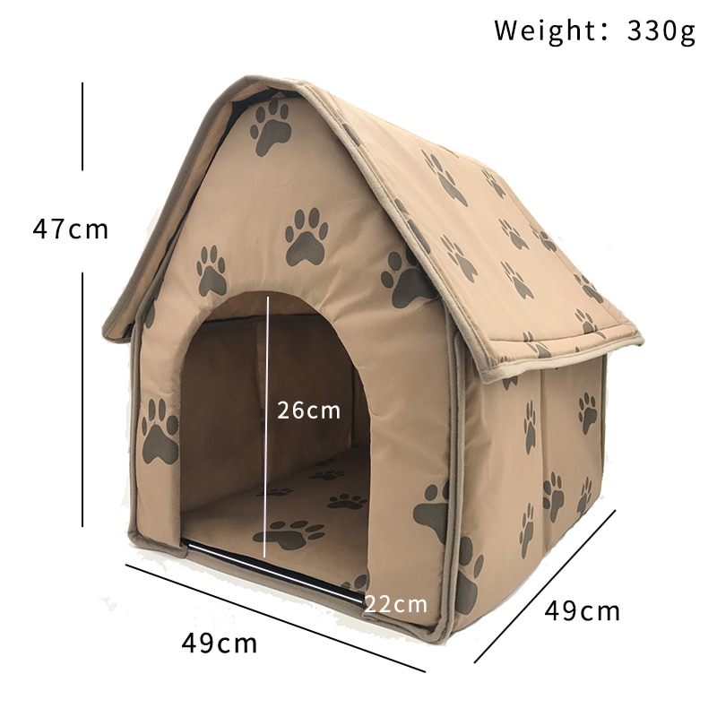 Pordable Hond Bed Huis Poot Slapen Bedden Puppy Kennel Outdoor Reizen Warme Tent Huis Voor Honden Dierbenodigdheden Print Kleine hond Doek