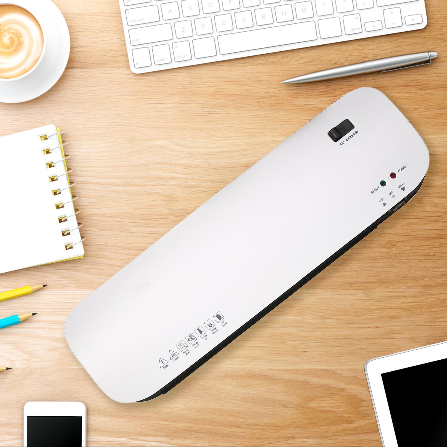 Office and Cold Laminator Machine w/ Paper Cutter Corner Rounder for A4 Document Photo Plastic Film Roll Laminator