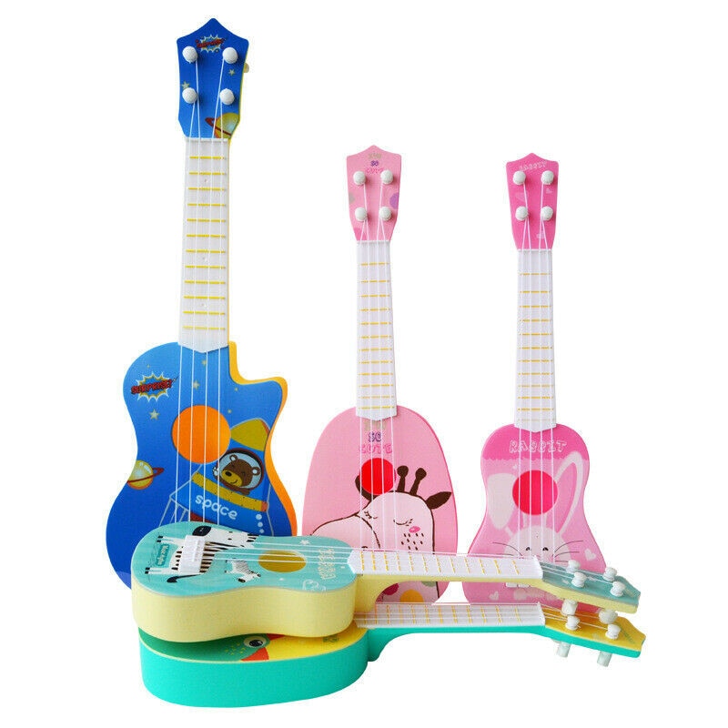 Mini børn børn guitar ukulele dyr akustisk musiklegetøj instrument musik legetøj 3 e 30