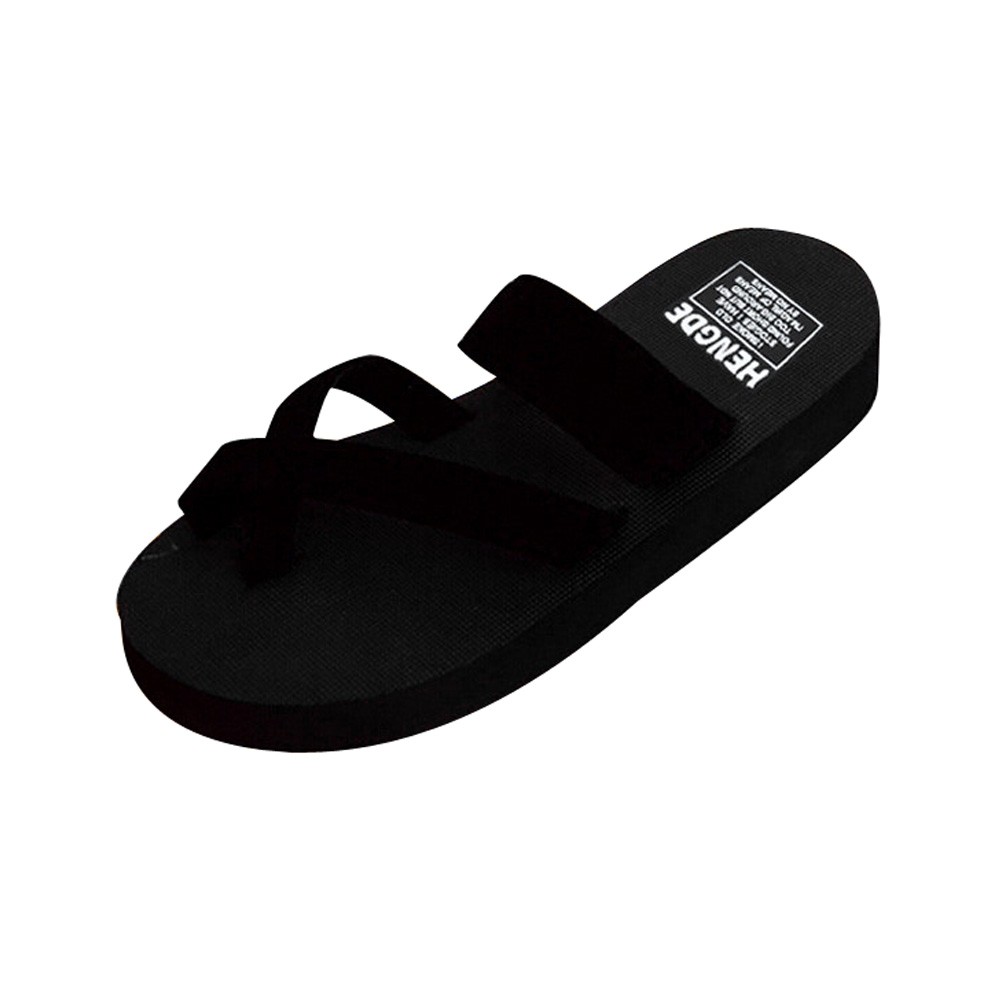 Schuhe Frauen Pantoffel Strand Frauen Sommer Flip-Flops Casual Hausschuhe Flache Sandalen Strand Offene spitze Schuhe zapatos de mujer: Black / 7