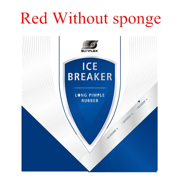 Gomma da ping-pong da ping-pong allungabile lunga SUNFLEX ICEBREAKER con gomma spugnosa senza spugna (bue Topsheet): rosso senza sponge