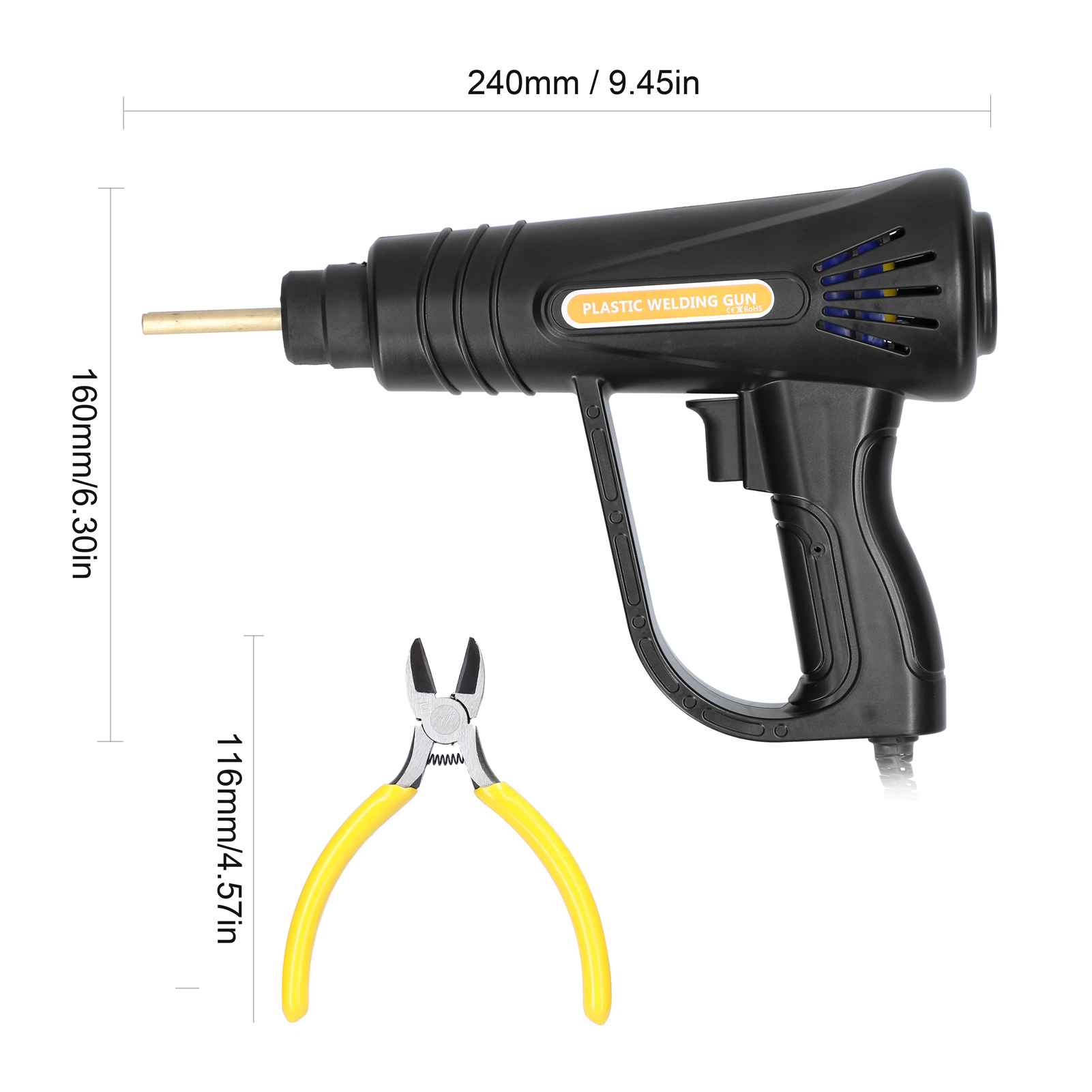 70W Portable Handheld Plastics Welding Machine Car Bumper Repairing Welding Tool Stapler Welding Machine with 4 Boxs Staple