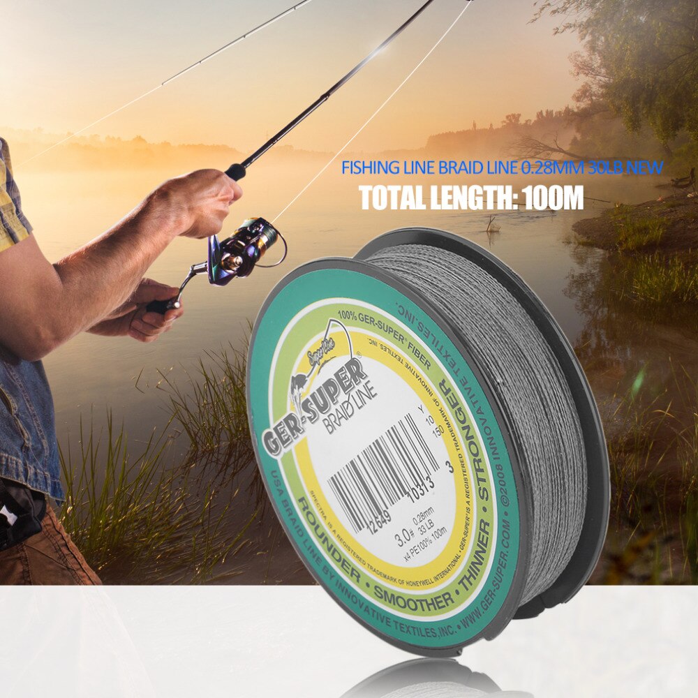 1 pc Super Strong 100m Good Fishing Line braid line For Fish Rods 0.28MM 30LB