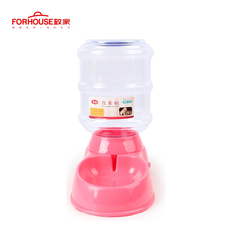 Comedero de perro automático para mascotas, tazón de viaje, alimentador de alimentación, fuente de beber para gatos y perros, dispensador de agua, tazón de comida para perros: pink water feeder