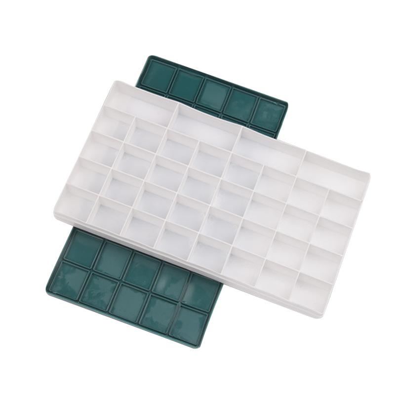 Compartment Palette Rubber Color Leaking Plastic Box For Watercolor Gouache Acrylic Oily Coatings Waterproof Pigment Palette: 36 Grid