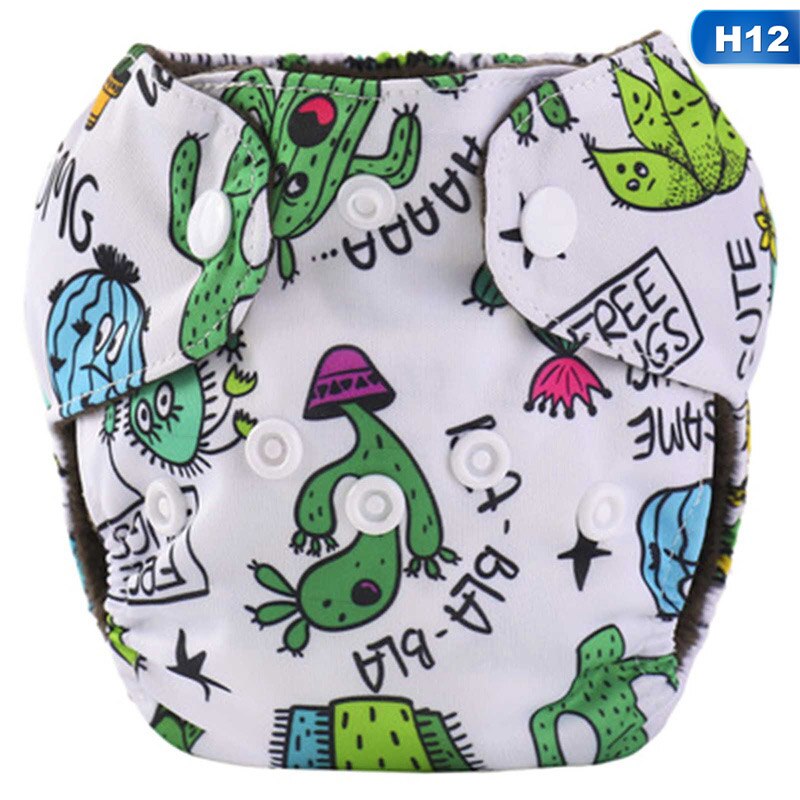 Leuke Cartoon Pttern Luier Voor Baby Kids Bamboe Houtskool Ultradunne Pasgeboren Baby Luiers Nb Aio Doek Luier Fit Voor 0-3Kg: DP0057H12
