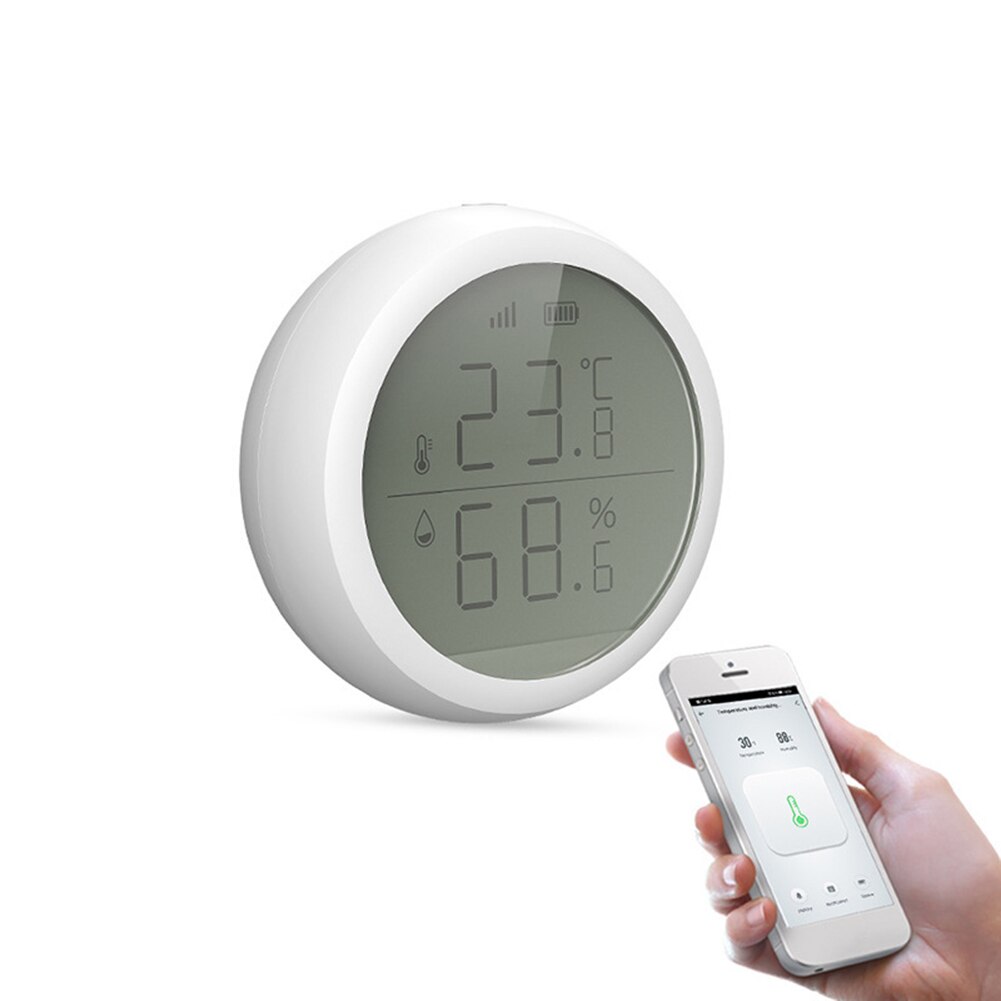 Smart Home Temperature/Humidity Sensor Wall Thermometer Wall Hanging Hygrothermograph Monitor for Indoor Automatic Alarm