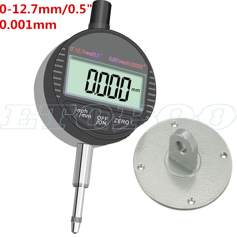 25.4mm/1&quot; Digital Dial Indicator Electronic Gauge Meter Metric/Inch With RS232 Data Magnetic Stand Holder Dial Test Indicator: 0-12.7x0.001mm