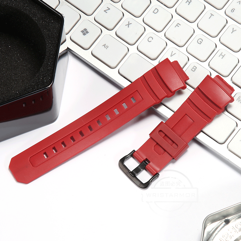 Rubber Strap Suitable For Casio AW591 590 AWG-M100 G-7700 Men Resin Waterproof 16mm Replacement Watctband Accessories: RED