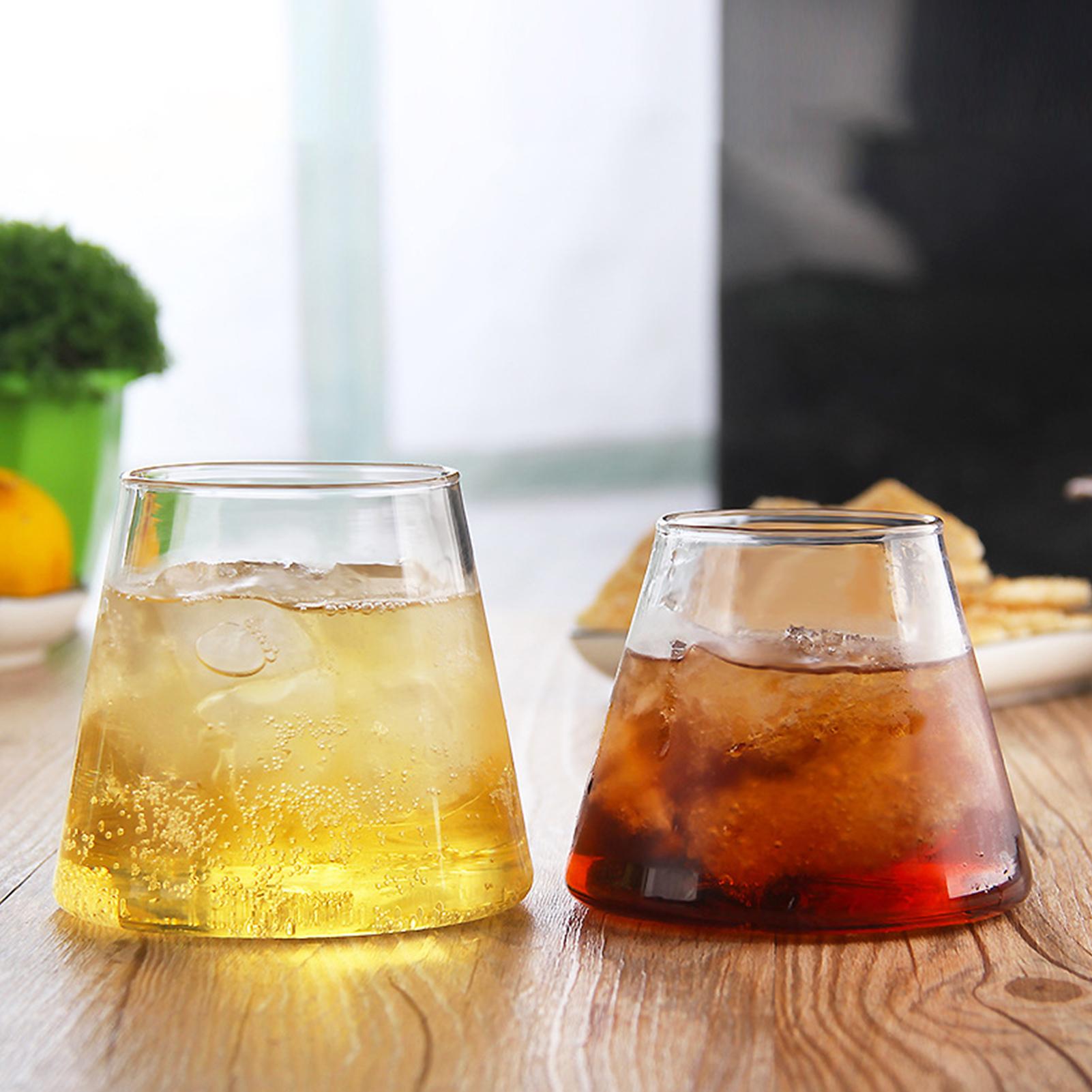 250/300ml Transparent Irregular Coffee Glass Cup Heat Resistant Ice Cream Wine Whisky Beer Mug Kitchen Water Drinking Cup