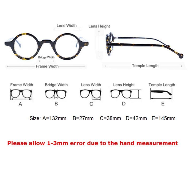 Lesov retro cirkel briller ramme kvinder vintage runde linser briller optisk brille ramme mænd vintage briller rammer