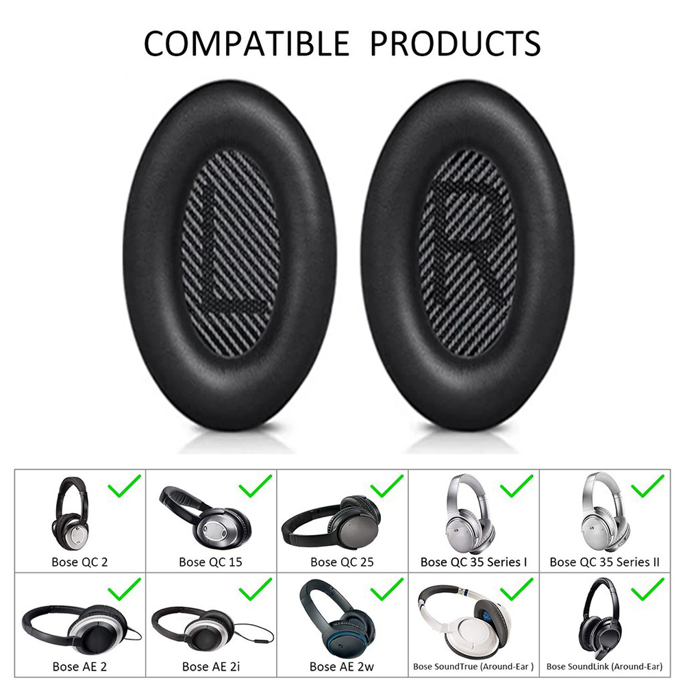 Ersatz-Ohrpolster, Ohrpolster, Kopfband für Bose QuietComfort QC 2, 15, 25, 35, Headset-Ohrpolster für QC35-Kopfhörer-Zubehör