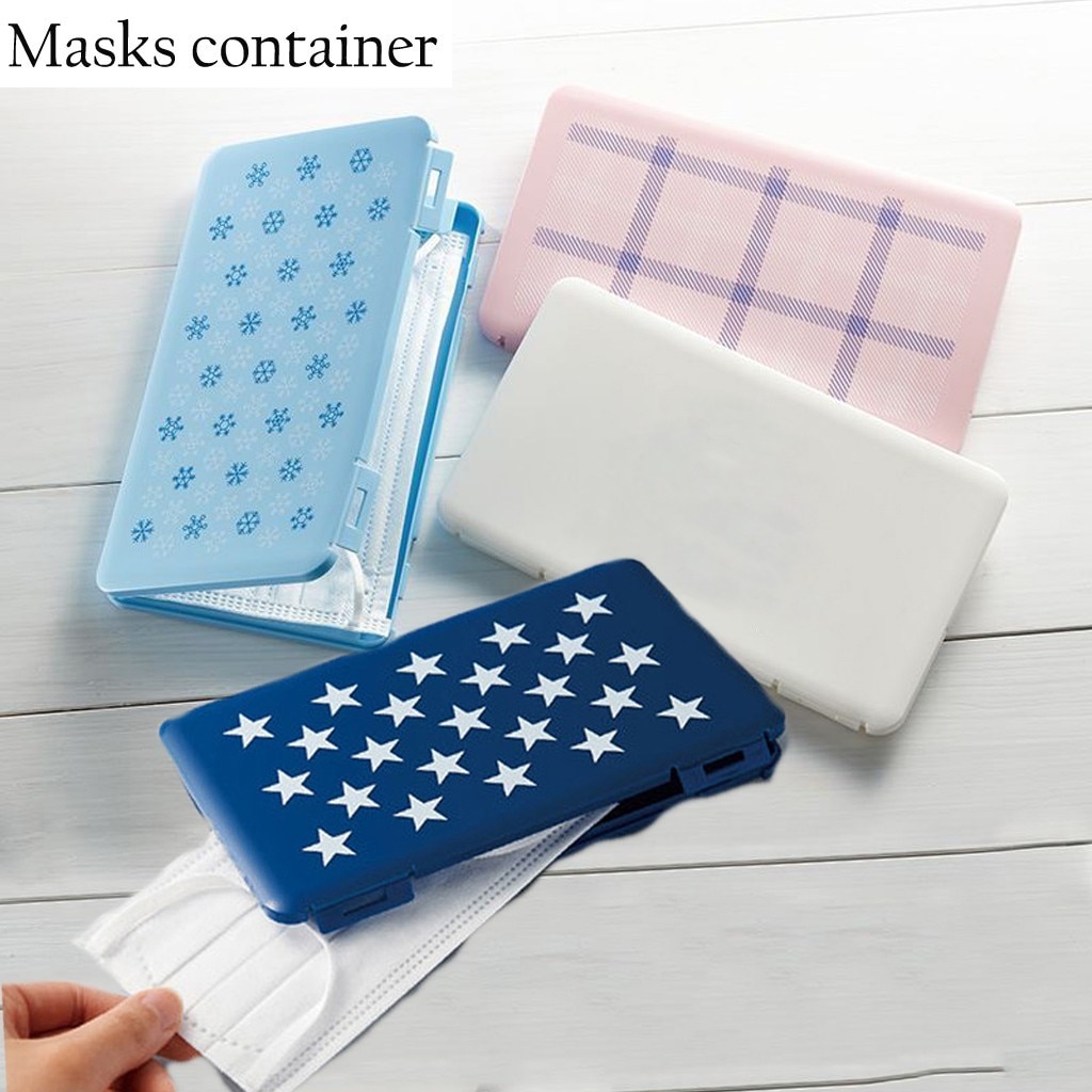 Foldable Disposable Dust Mask Storage Box Recycling Dustproof Face Mask Storage Clip Container Case Masks Storage Bag #j2s