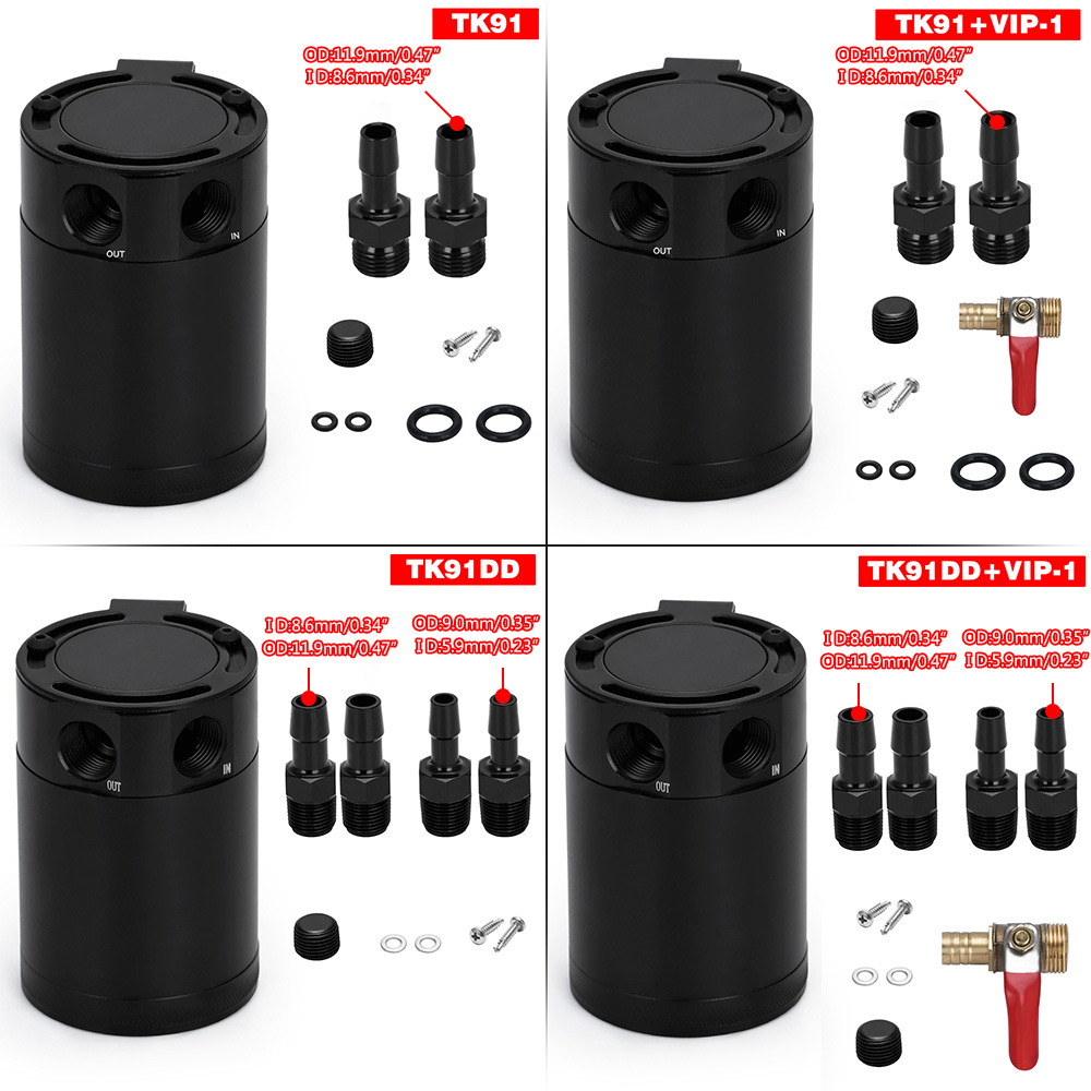 Hypertune M16 * 1,5 Salida de entrada 2-Puerto compacto desbloqueado captura de aceite Can tanque HT-TK91