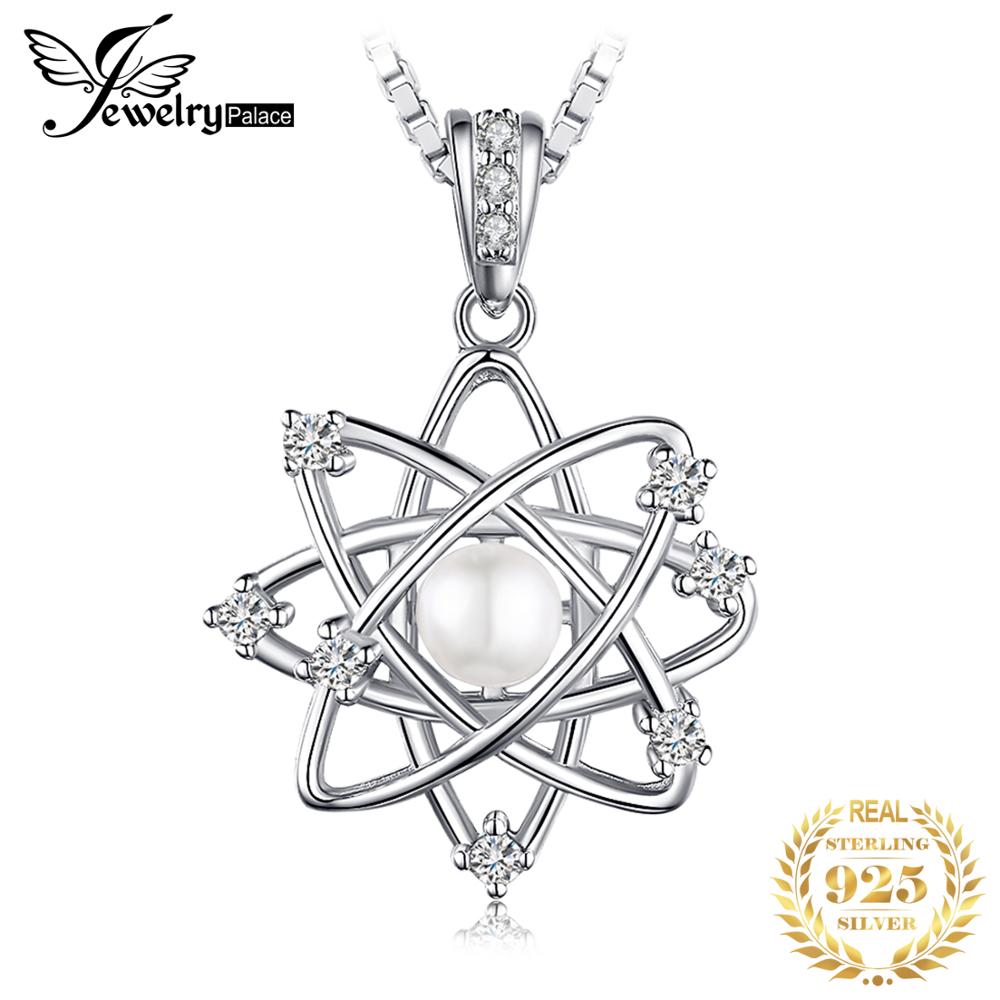 Jewelrypalace Galaxy Gesimuleerde Shell Parel 925 Sterling Silver Cubic Zirconia Hanger Ketting Vrouwen Mode Hanger Geen Ketting