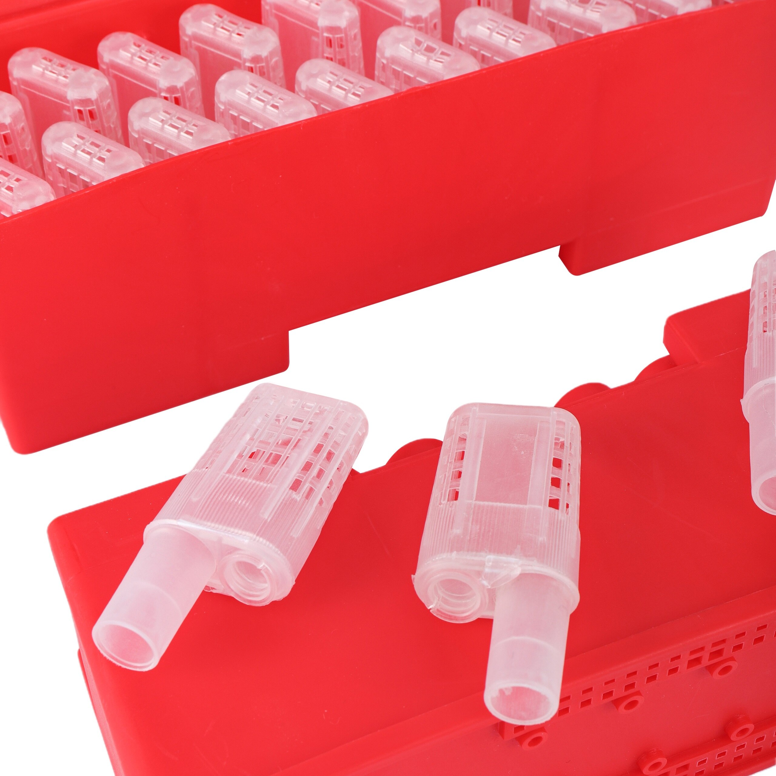 Beekeeping Supplies Queen Bees Transport Box with 20Pcs Bee Queen Cell Cage Bee Moving Isolator Tool Beekeeper Rearing Equipment