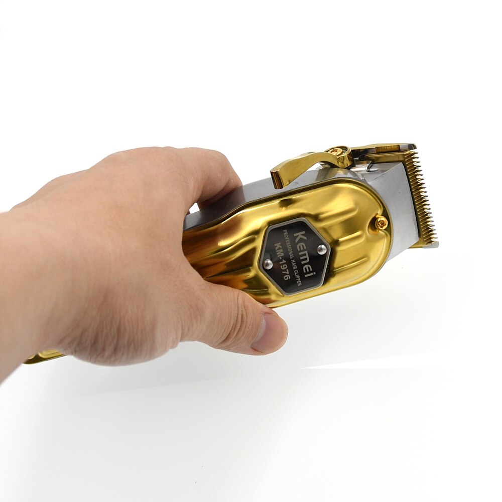 Kemei Verstelbare Carbon Stalen Mes Elektrische Tondeuse Alle Metalen Mannen Elektrische Draadloze Tondeuse Gold Kapsel Machine Kemei 1984 and kemei 1977