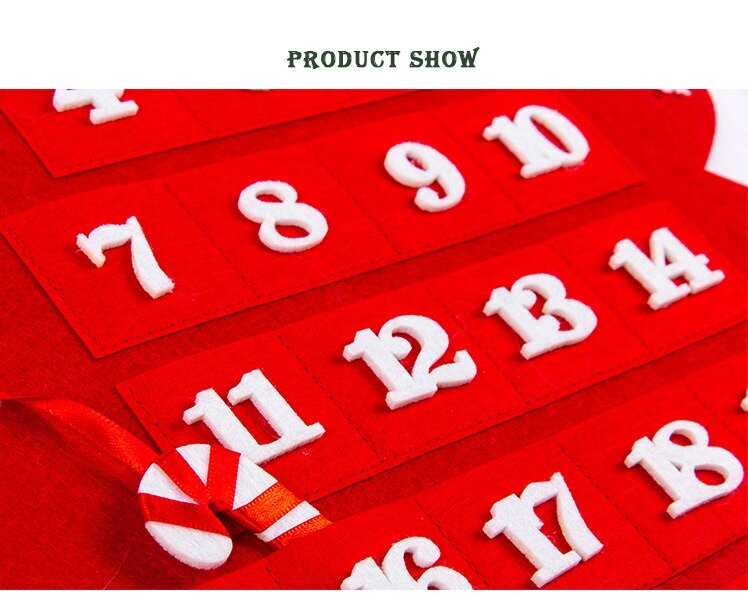 Felt Christmas Tree Advent Calendar Hanging Ornament Nativity For DIY For Countdown Decorations Christmas Kid Year The