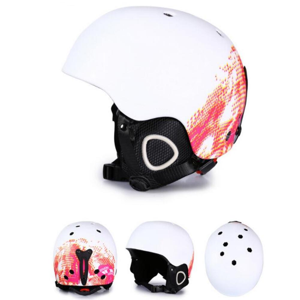 Geïntegreerde Molding Ski Helm Veiligheid Warm Snowboard Helm Ski Beschermende Gear Apparatuur voor Volwassen: Gradient red / L number