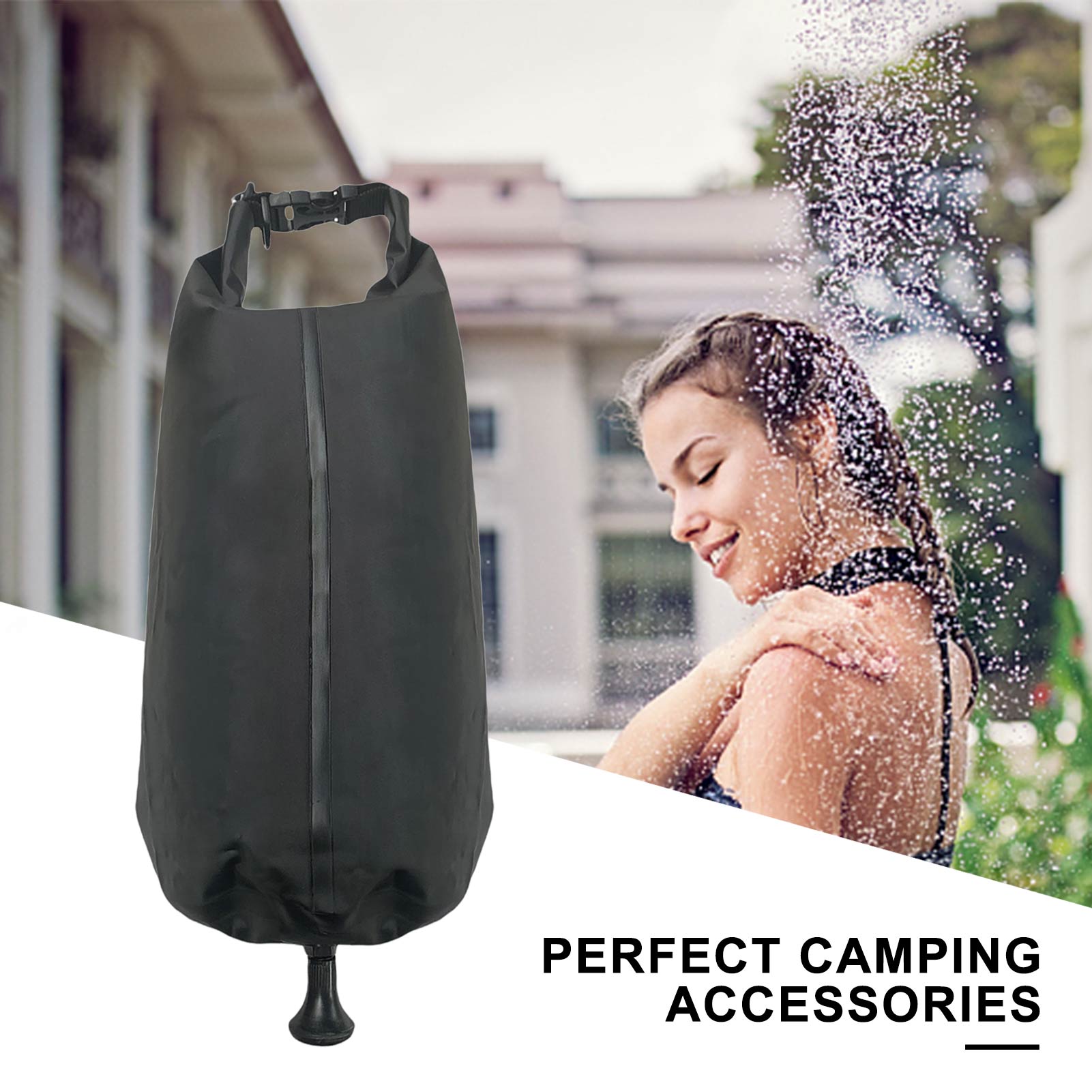 Bolsa de ducha Solar de 10L, bolsa de agua de baño plegable de PVC para actividades al aire libre, acampada, senderismo, mochilero, pesca o caza
