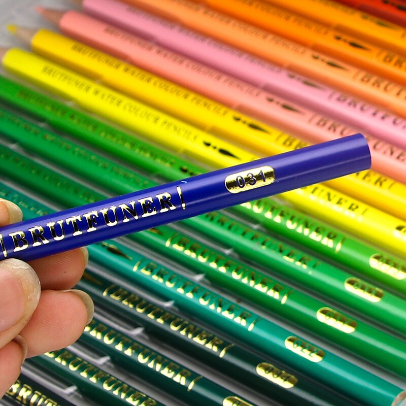 Brutfuner-Juego de lápices de acuarela , conjunto de lápices de colores al óleo para dibujar y colorear, suministros de arte escolar, 48 colores