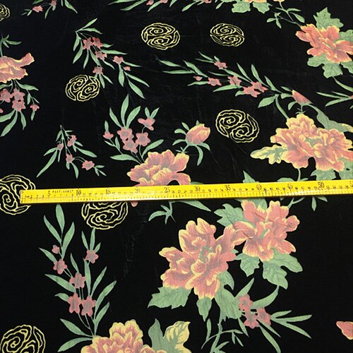 floral skrive ut silke fløyelsstoff bunnen er leie silkestoff, svl 008