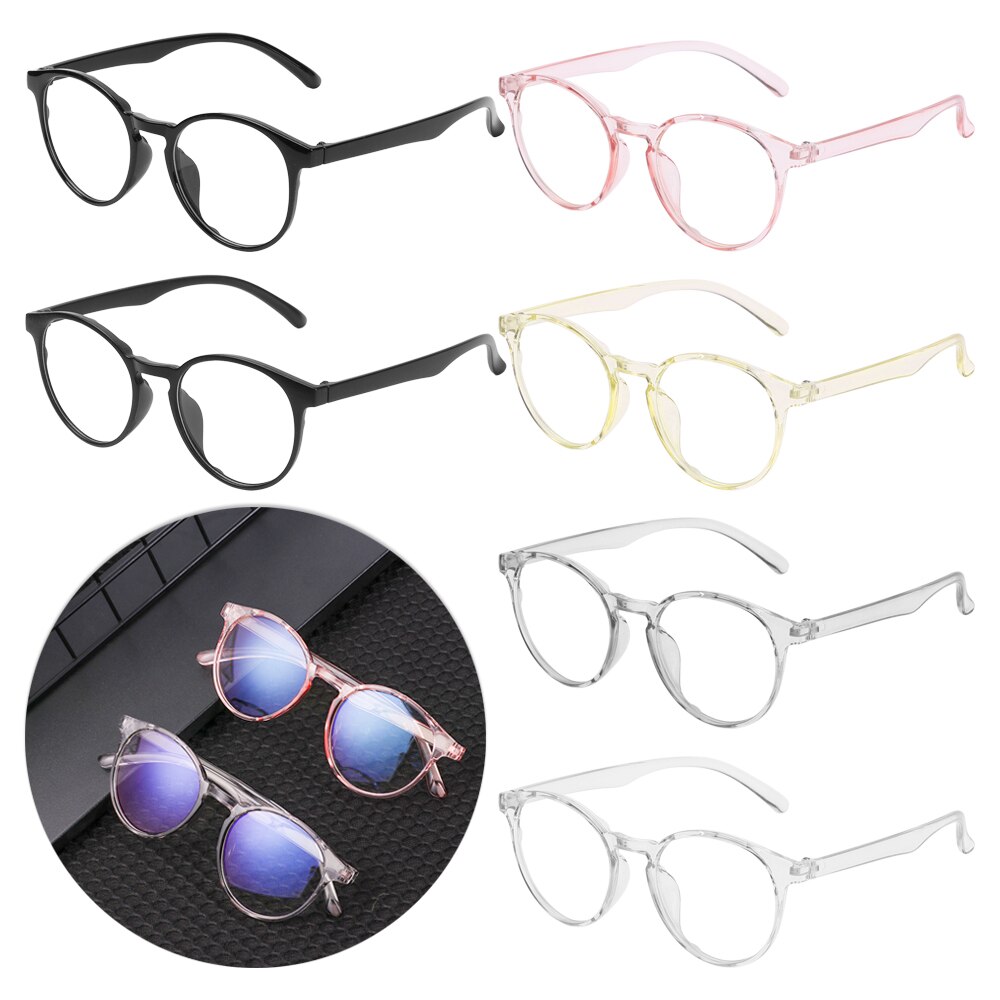 Computer Classic Transparent Round Glasses Anti Blue Glare Frame Clear Lens Myopia Glasses Vintage Eyeglasses Optical Spectacle