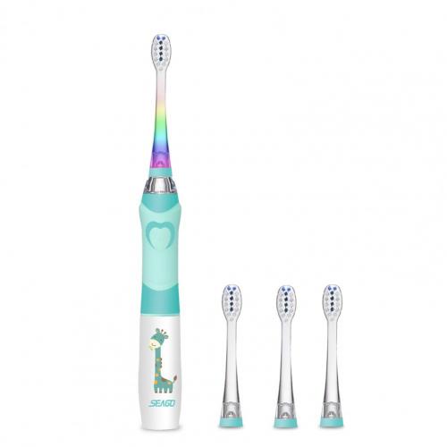 Compact LED Observation Light Kids Intelligent Whitening Toothbrush for Travel:  Green