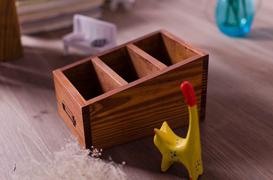 1PC Wood Storage Boxes Household Decoration Natural Wooden Desktop File Stprage Organizer Handmade Storage Box EJL 0934