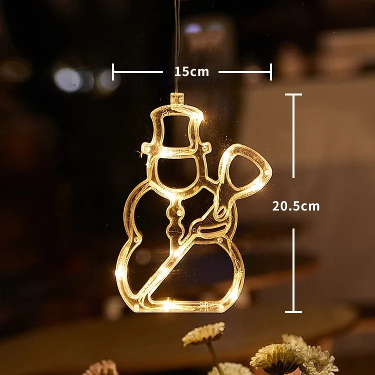 LED Saugnapf Nachtlicht Batterie Power Cartoon Form Lampe Weihnachtsmann Weihnachtsbaum LED Lichter für Weihnachtsdekorationen: Blau