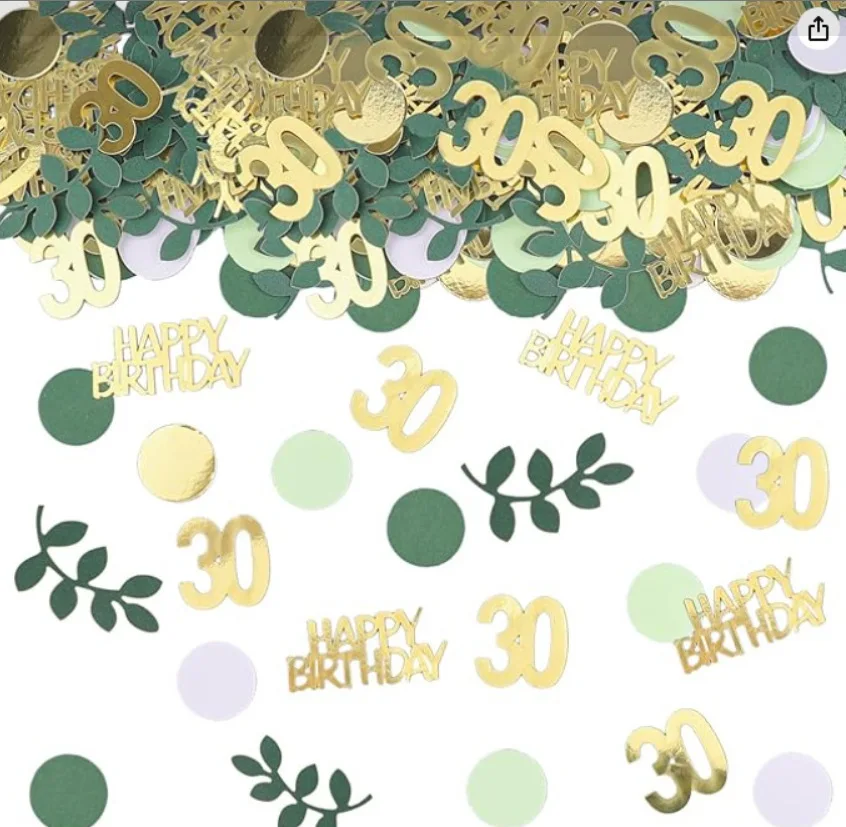 Salviegrønn gull gratulerer med dagen konfetti bursdagsborddekorasjoner strøkonfetti 30th 60th bursdagskake foliekonfettidekor: Oliven