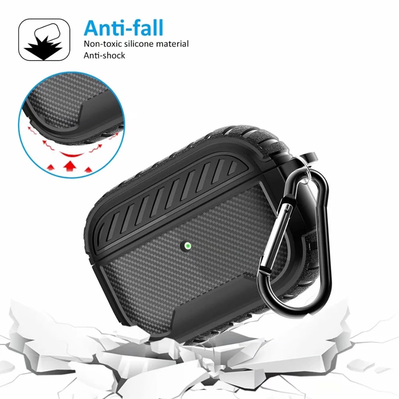 Carbon Fiber Earphone Case for Apple Airpods Pro Case for Airpods 1 2 3 Soft Shell Shockproof Cover Case for Air pods 1 2 3 Pro