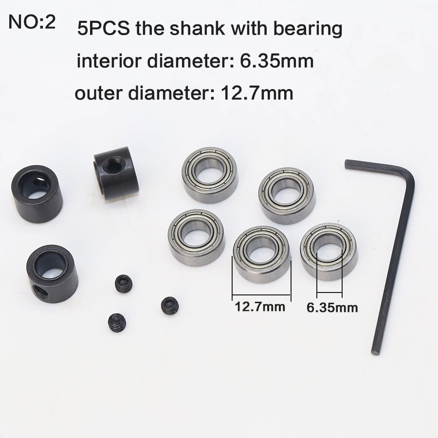 Rodamiento y anillo de parada para Router Bit SH 1/2, 3/8, 3/4, 1/4 de 1/2 &quot;, 5 unidades