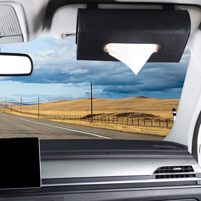 1Stck Auto Gewebe Kasten Handtuch setzt Auto Sonnenblende Gewebe Kasten Halfter Auto Innen Lagerung Dekoration