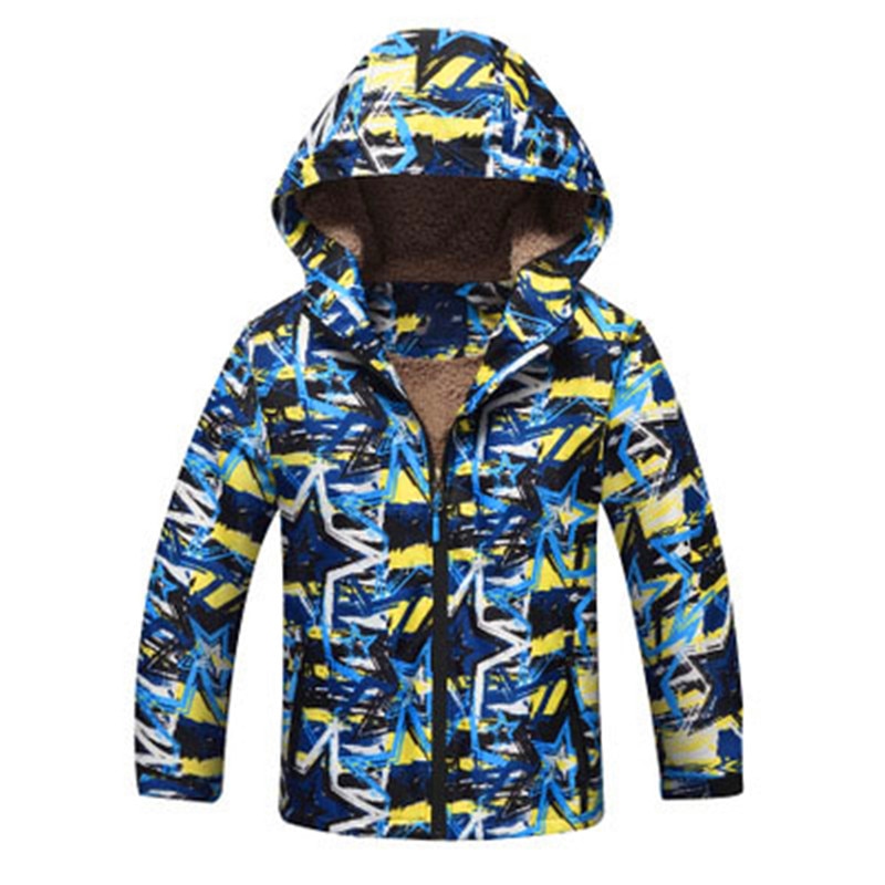 Ulkoilu fleece paksuus täyshihainen hupullinen lämpövaatteet poikien takki retkeily tuulenpitävä lämmin lasten hiihtotakit