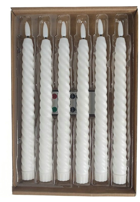 Vela LED Taper Spiral Flameless, Controle remoto com temporizador, Igreja velas varas, Casa torcida, Natal bateria operar vara vela