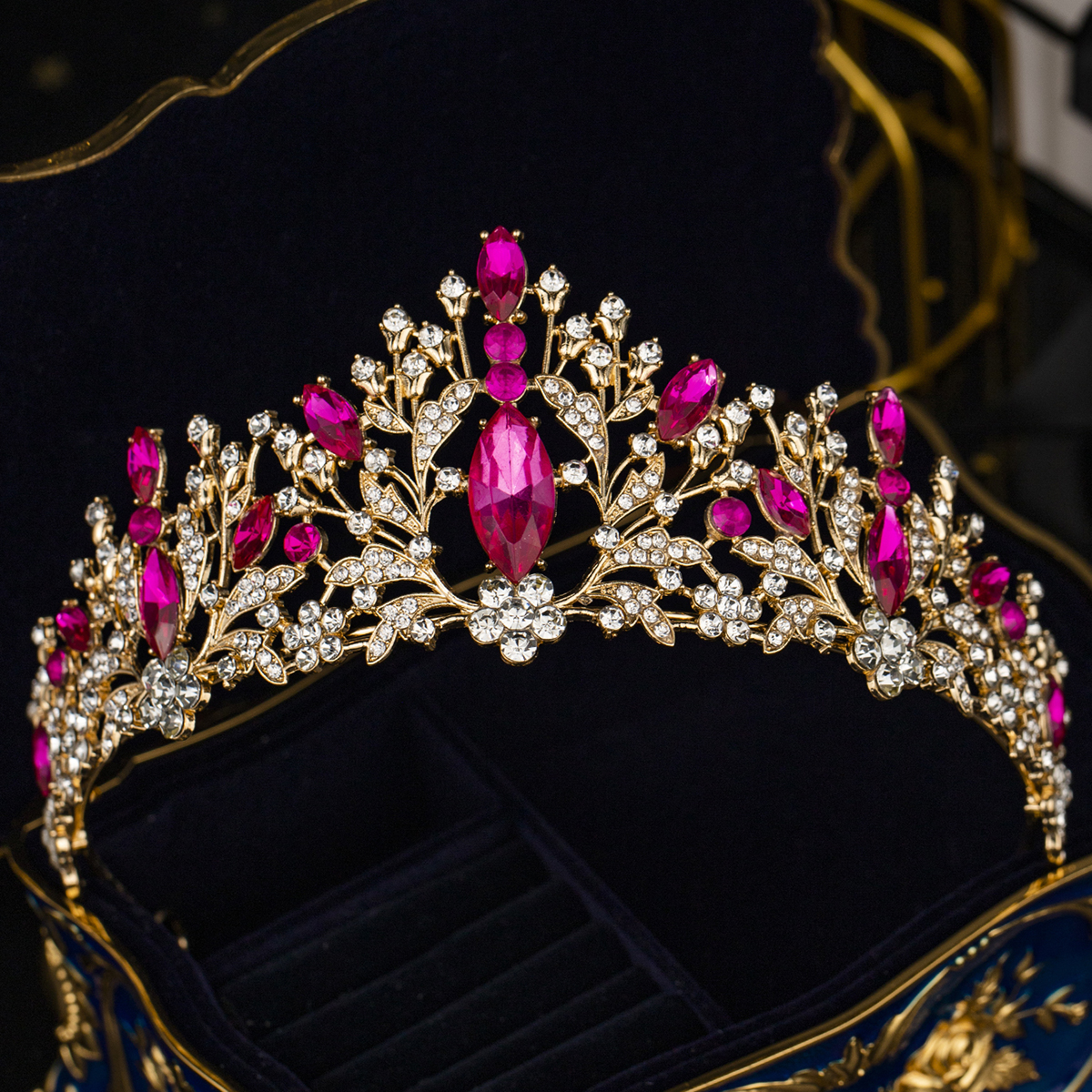 Luxo cristal strass coroa para mulheres, artesanal tiara, clássico, princesa, acessórios de cabelo para ocasiões importantes, moda: Lavanda