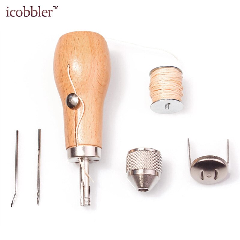 Stitcher Sewing Awl Hand Stitcher Repair Tool Kit Leather and Heavy Fabrics Stitching Belt Strips Shoemaker Tools