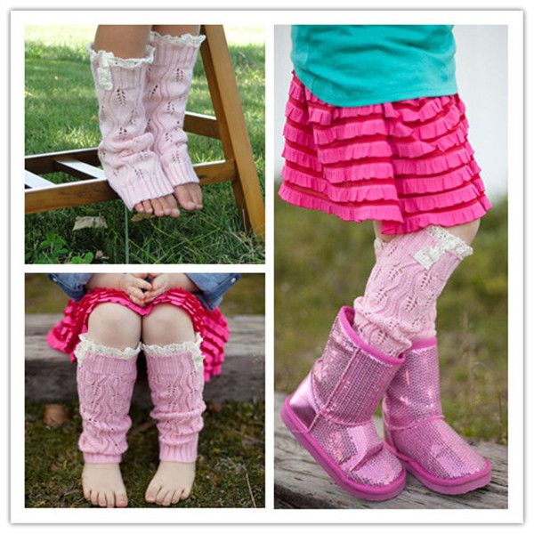 Calentadores de piernas de punto para niñas a la botones de encaje de ganchillo calentadores de piernas para NIÑOS Calcetines de bota infantil de invierno para chico