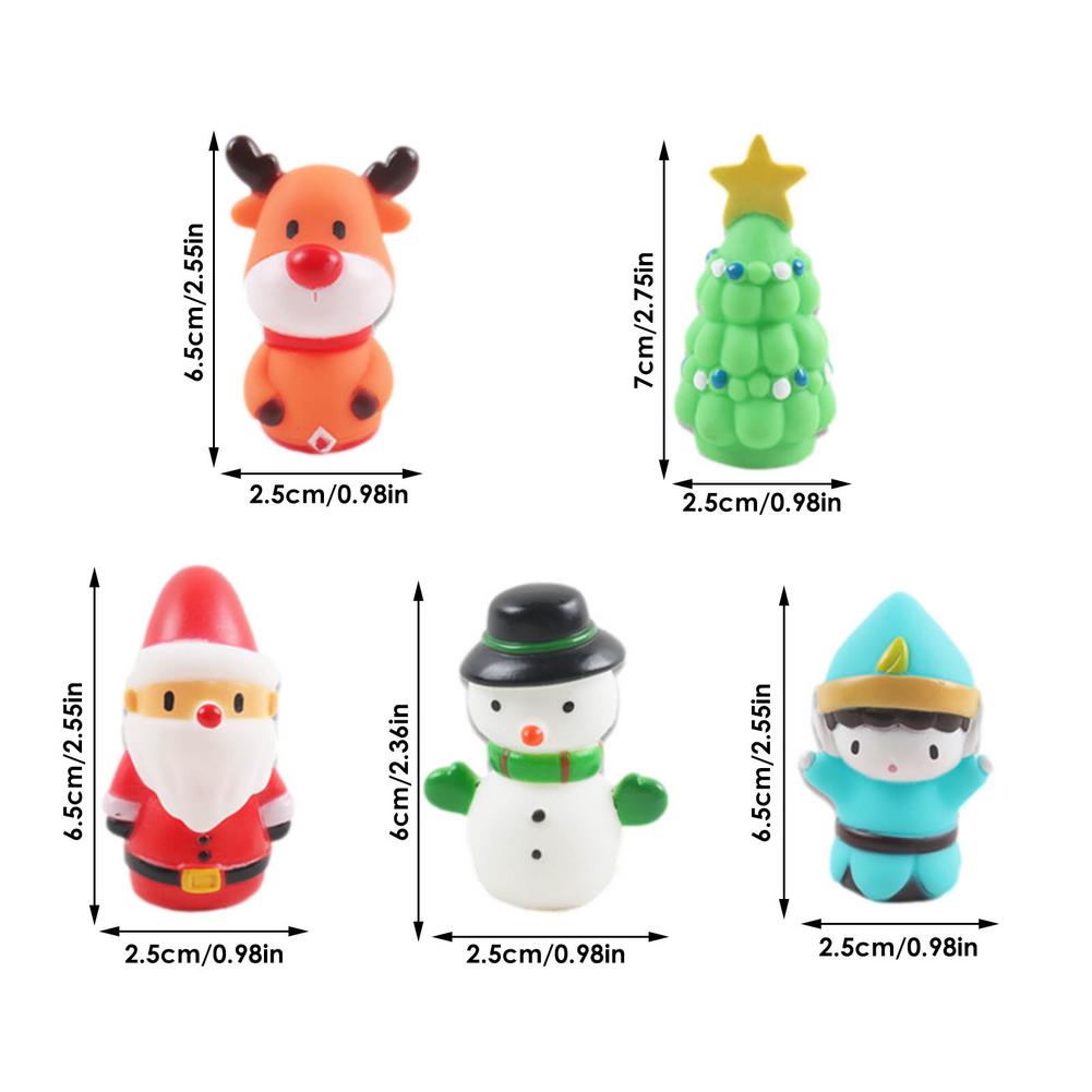5 Pcs marionette da dito di natale giocattoli alci babbo natale pupazzo di neve albero di natale personaggio colorato dito mani giocattoli per feste festa F