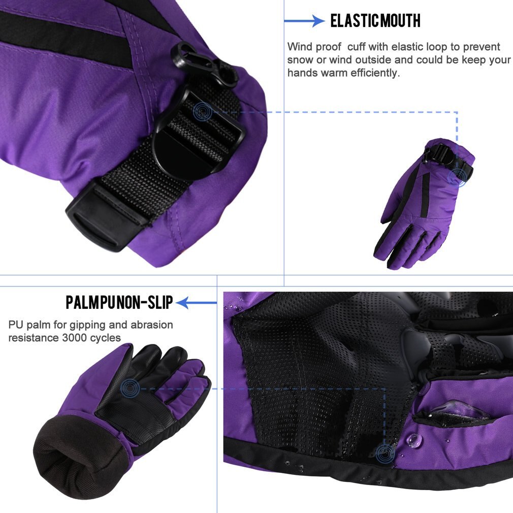 OUTAD-guantes de esquí para nieve para mujer, resistentes al viento y al agua, duraderos, suaves, transpirables, cálidos, para escalada de montaña