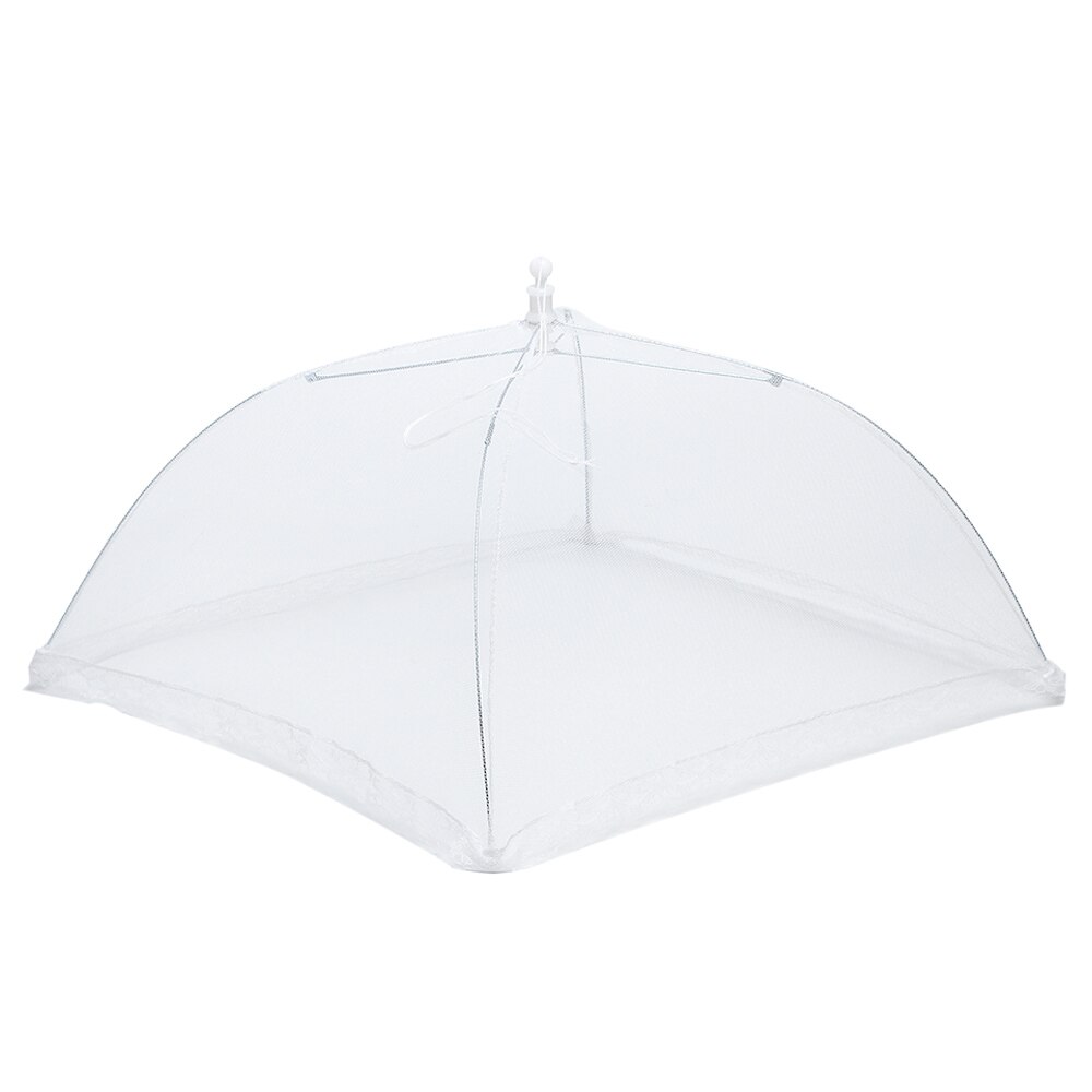 Multifunktionelt foldbart madskyggebetræk pop-up mesh køkkenbeskyttelse netværk anti flyvende insekter firkantet paraply parabolbetræk: Hvid
