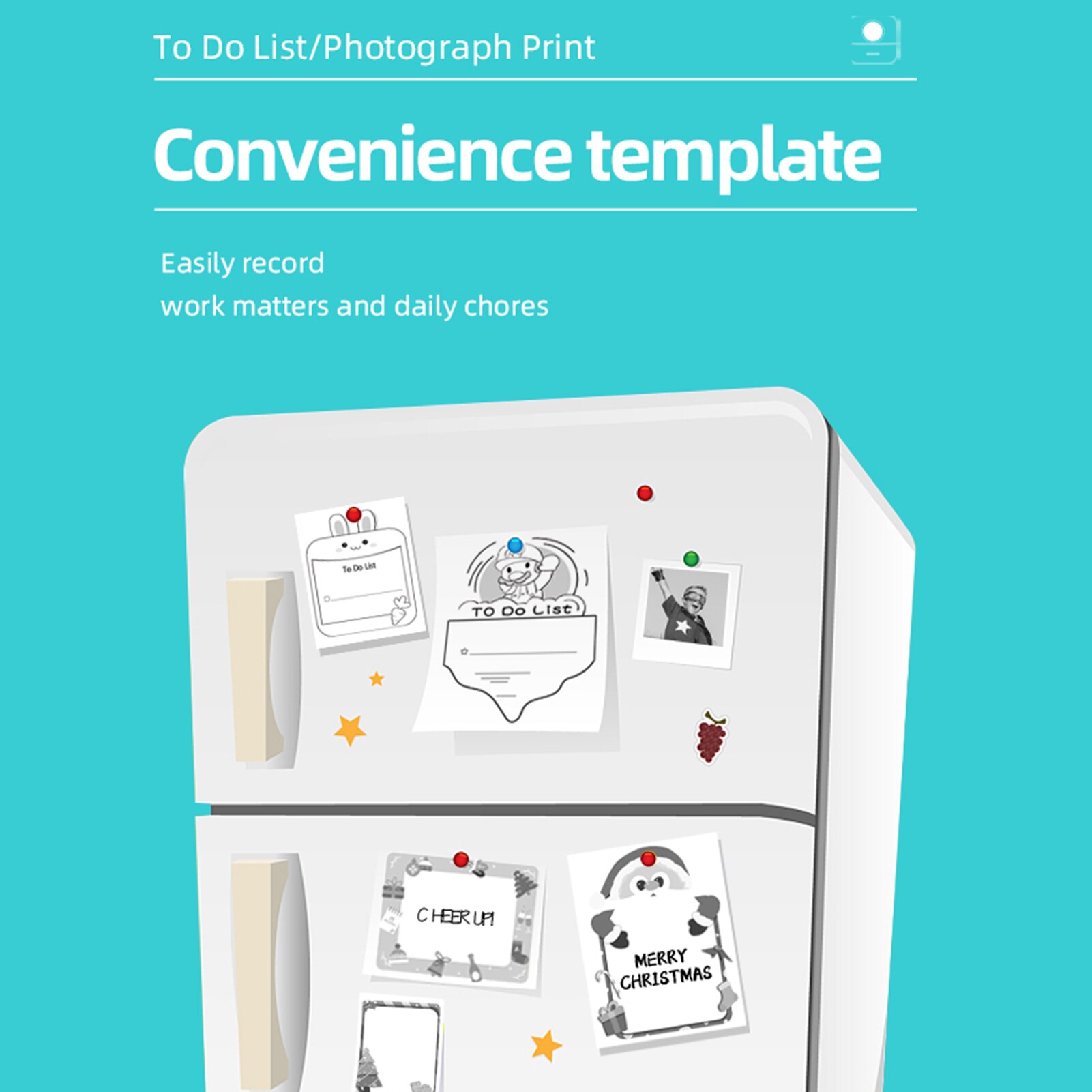 X5 Thermal Photo Printer Pocket Label Maker 200dpi Wireless Receipt Printer for Work Plan Memo Study Note List Journal Printing