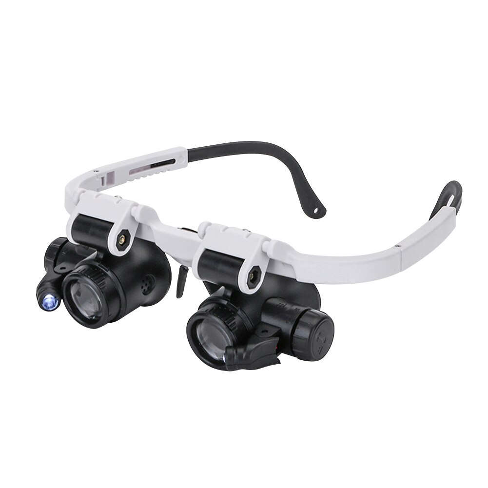 Magnifying Glass Glasses Loupes Magnifier Eyewear with LED Lighting Watch Repair 10X/15X/20X/25X Lens: 8 15 23x