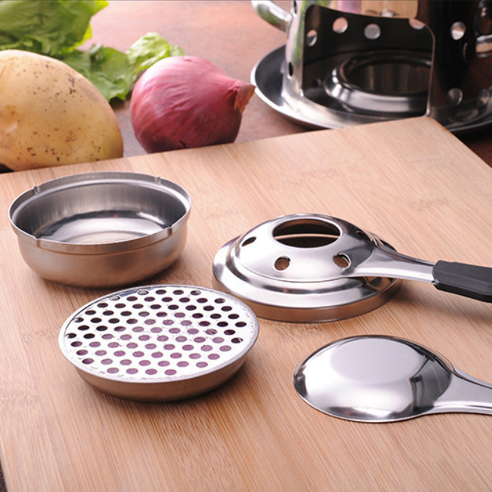 Mini quemador de Alcohol portátil de acero inoxidable, quemador de Fondue, Chocolate, queso, olla pequeña para Buffets