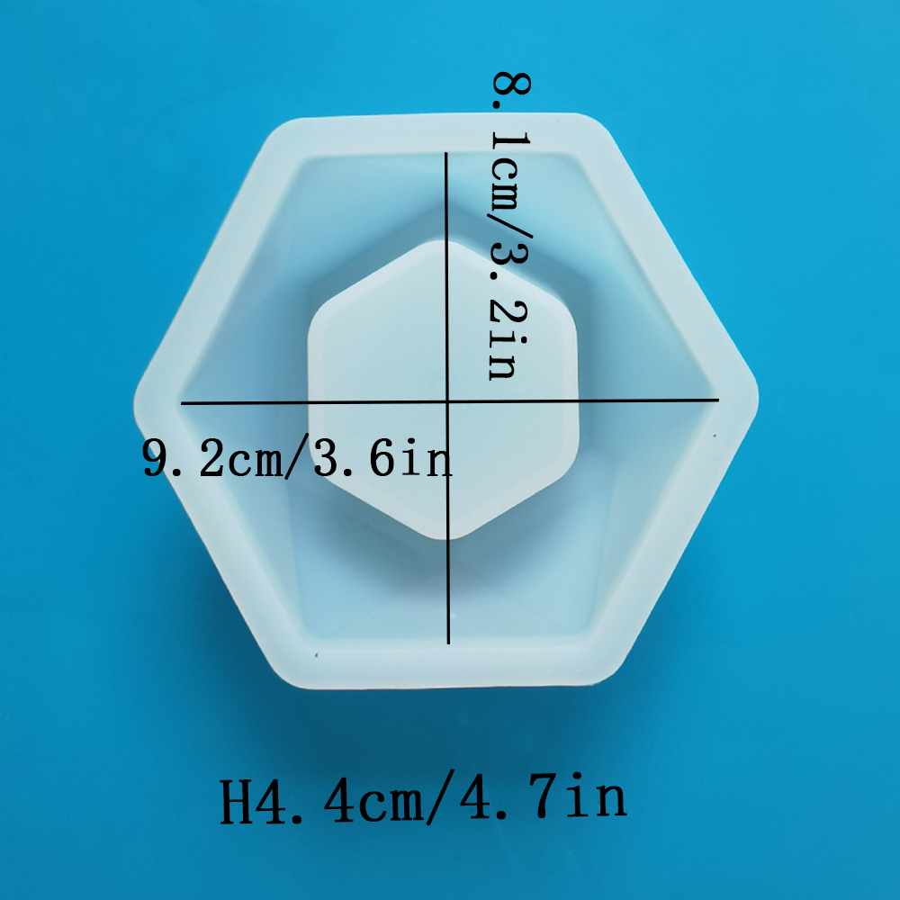 Mini molde Hexagonal para maceta, Molde de resina Epoxy, molde para macetas de silicona, bricolaje, velas de yeso hechas a mano, taza, molde para joyero de cemento